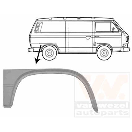 Слика на Лајсна за крило VAN WEZEL 5870146 за VW Transporter T3 Box 1.6 - 50 коњи бензин