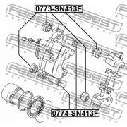 Слика 2 $на Манжетна, водач сопирачки апарат FEBEST 0773-SN413F