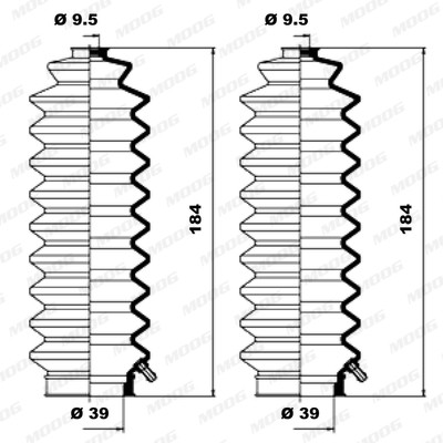 Слика на Манжетна за летва на волан, до спона MOOG K150051 за Honda CRX 2 (ED,EE) 1.6 i 16V (ED9) - 131 коњи бензин