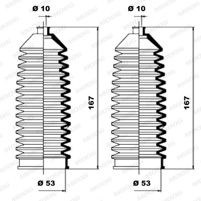 Слика на Манжетна за летва на волан, до спона MOOG K150067 за Fiat Albea 178 1.3 JTD - 70 коњи дизел