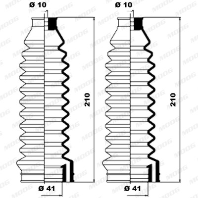 Слика на Манжетна за летва на волан, до спона MOOG K150094 за VW Corrado (53i) 1.8 16V - 136 коњи бензин