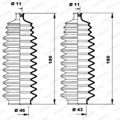 Слика на Манжетна за летва на волан, до спона MOOG K150098 за Nissan Maxima 2 Saloon (A32) 3.0 - 214 коњи бензин