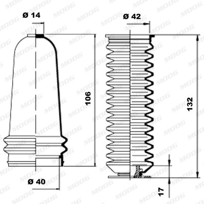 Слика на Манжетна за летва на волан, до спона MOOG K150123