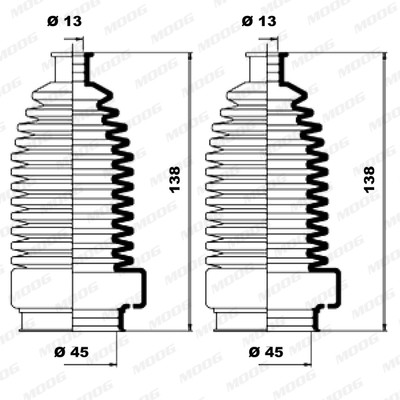 Слика на Манжетна за летва на волан, до спона MOOG K150146 за VW Golf 2 (19E,1G1) 1.8 i Syncro - 90 коњи бензин