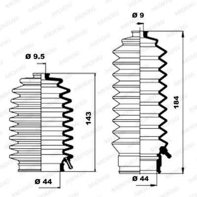 Слика на Манжетна за летва на волан, до спона MOOG K150155 за Honda CR-V 1 (RD) 2.0 16V (RD1, RD3) - 128 коњи бензин