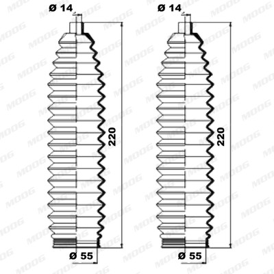 Слика на Манжетна за летва на волан, до спона MOOG K150219 за Ford Fiesta 5 (jh,jd) 1.6 16V - 95 коњи бензин