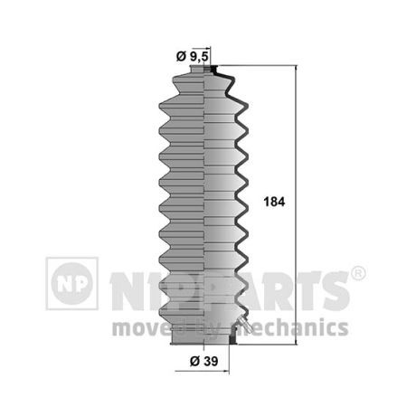 Слика на Манжетна за летва на волан, до спона NIPPARTS J2844001 за Honda Accord 4 (CB) 2.0 i 16V (CB3) - 133 коњи бензин