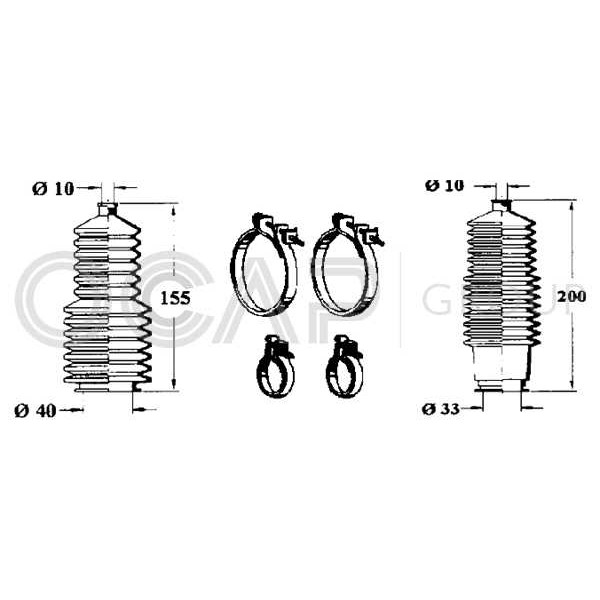 Слика на Манжетна за летва на волан, до спона OCAP 0901633 за Renault 25 (B29) 2.1 Diesel (B296) - 63 коњи дизел