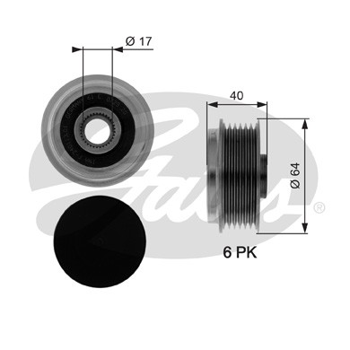 Слика на механизам за слободен од на алтернатор GATES DriveAlign® OAP7037 за Opel Astra H Hatchback 1.7 CDTI - 100 коњи дизел