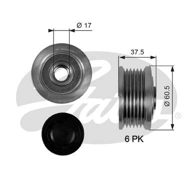 Слика на механизам за слободен од на алтернатор GATES DriveAlign® OAP7048 за Alfa Romeo 146 (930) Sedan 1.9 JTD - 105 коњи дизел