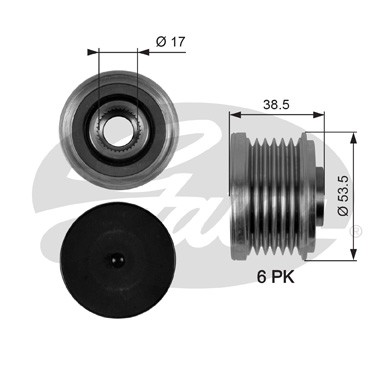 Слика на механизам за слободен од на алтернатор GATES DriveAlign® OAP7055 за BMW 3 Compact E46 316 ti - 115 коњи бензин