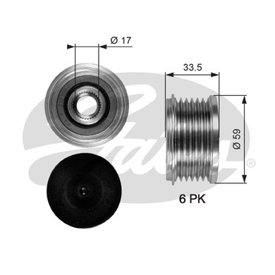 Слика на механизам за слободен од на алтернатор GATES DriveAlign® OAP7080 за Ford Mondeo 4 Turnier 2.0 TDCi - 140 коњи дизел