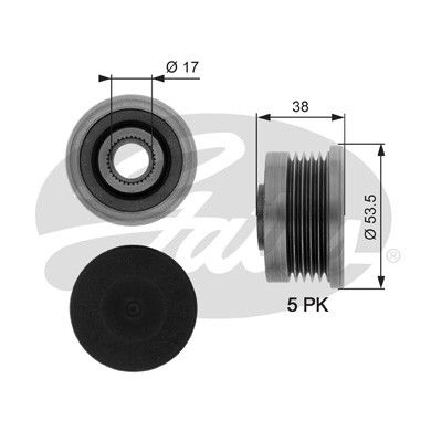 Слика на механизам за слободен од на алтернатор GATES DriveAlign® OAP7082 за Opel Vivaro Box (F7) 1.9 DTI - 101 коњи дизел