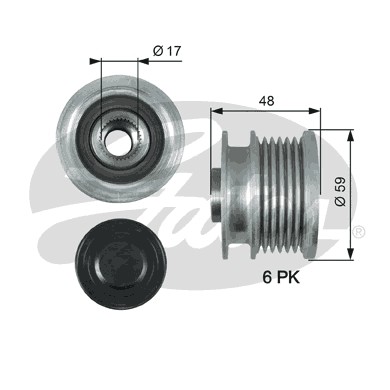 Слика на механизам за слободен од на алтернатор GATES DriveAlign® OAP7178 за Opel Astra J 2.0 BiTurbo CDTI - 194 коњи дизел