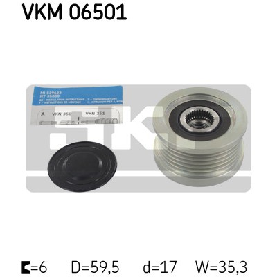 Слика на механизам за слободен од на алтернатор SKF VKM 06501 за Hyundai Trajet (FO) 2.0 CRDi - 125 коњи дизел