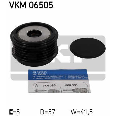 Слика на механизам за слободен од на алтернатор SKF VKM 06505 за Kia Venga (YN) 1.4 CRDi 75 - 78 коњи дизел