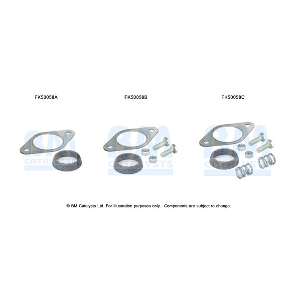 Слика на монтажен комплет, издувна цевка BM CATALYSTS FK50058 за Nissan Almera (N16) 1.5 - 98 коњи бензин