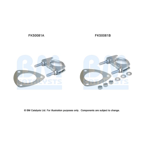 Слика на монтажен комплет, издувна цевка BM CATALYSTS FK50081 за Opel Astra G Saloon 1.8 16V - 125 коњи бензин