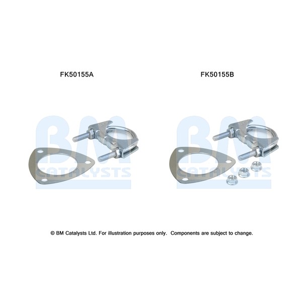 Слика на монтажен комплет, издувна цевка BM CATALYSTS FK50155 за Opel Astra H Estate 1.6 LPG - 116 коњи Бензин/Автогаз (LPG)