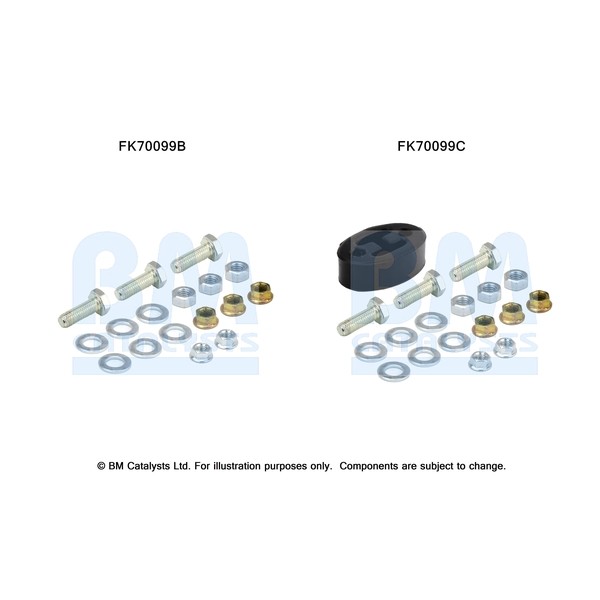 Слика на монтажен комплет, издувна цевка BM CATALYSTS FK70099 за Rover 600 (RH) 620 Si - 131 коњи бензин