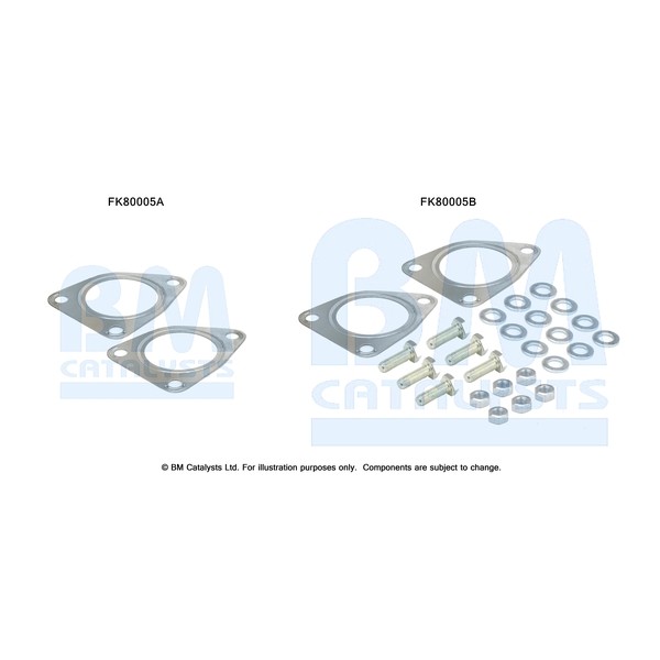 Слика на монтажен комплет, катализатор BM CATALYSTS FK80005 за MG ZR 2.0 TD - 100 коњи дизел