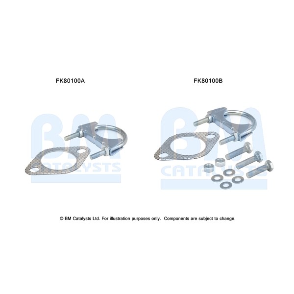 Слика на монтажен комплет, катализатор BM CATALYSTS FK80100 за Renault Laguna Nevada (K56) 2.2 dT (K569) - 113 коњи дизел