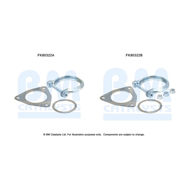 Слика на монтажен комплет, катализатор BM CATALYSTS FK80322 за Alfa Romeo 159 Sedan 1.9 JTDM 8V - 120 коњи дизел