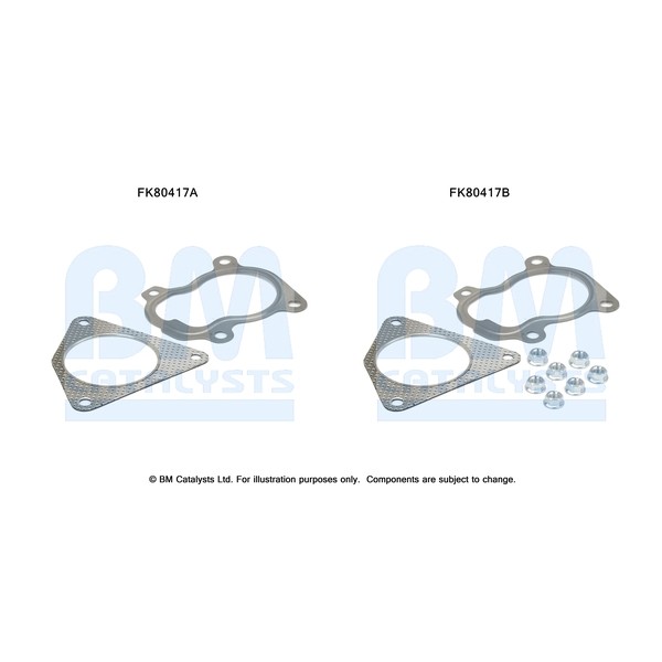 Слика на монтажен комплет, катализатор BM CATALYSTS FK80417 за Renault Megane 1 Classic (LA0-1) 1.9 dCi (LA05, LA1F) - 102 коњи дизел