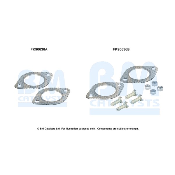 Слика на монтажен комплет, катализатор BM CATALYSTS FK90636 за Nissan Terrano (R20) 2.4 i 12V 4WD - 124 коњи бензин