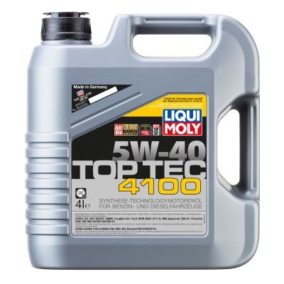 Слика на Моторно масло LIQUI MOLY Top Tec 4100 5W-40 20697 за мотор Aprilia SR 50 Netscaper CatCon. (MZ) - 4 коњи горична смес