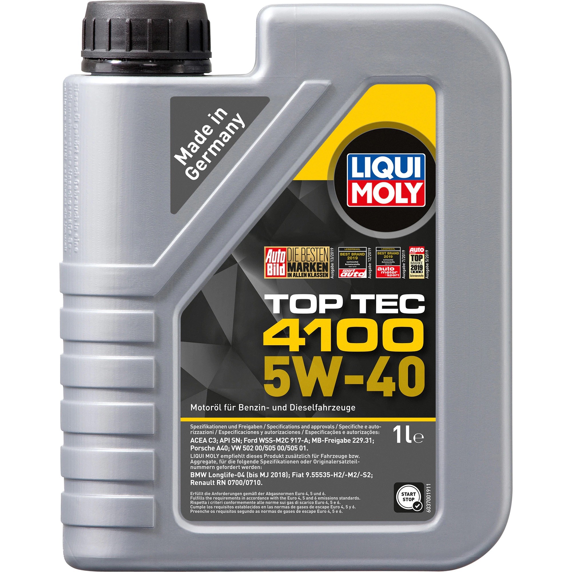 Слика на Моторно масло LIQUI MOLY Top Tec 4100 5W-40 3700 за Audi A6 Allroad (4FH, C6) 3.0 TDI quattro - 233 коњи дизел