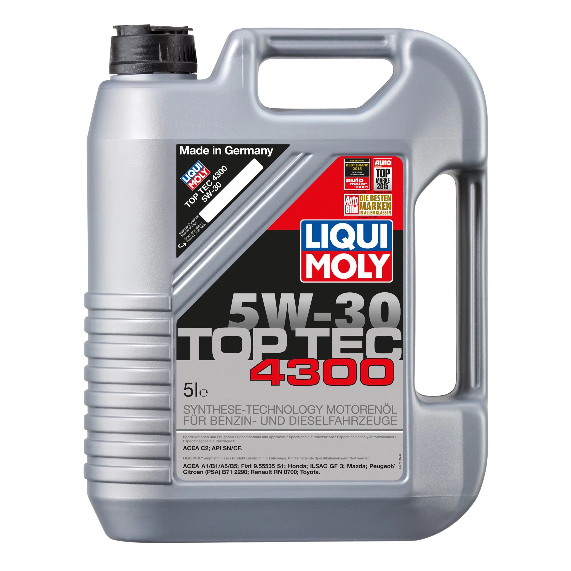 Слика на Моторно масло LIQUI MOLY Top Tec 4300 5W-30 3741 за Ford Escort 4 Estate (AWF,AVF) 1.6 D - 54 коњи дизел