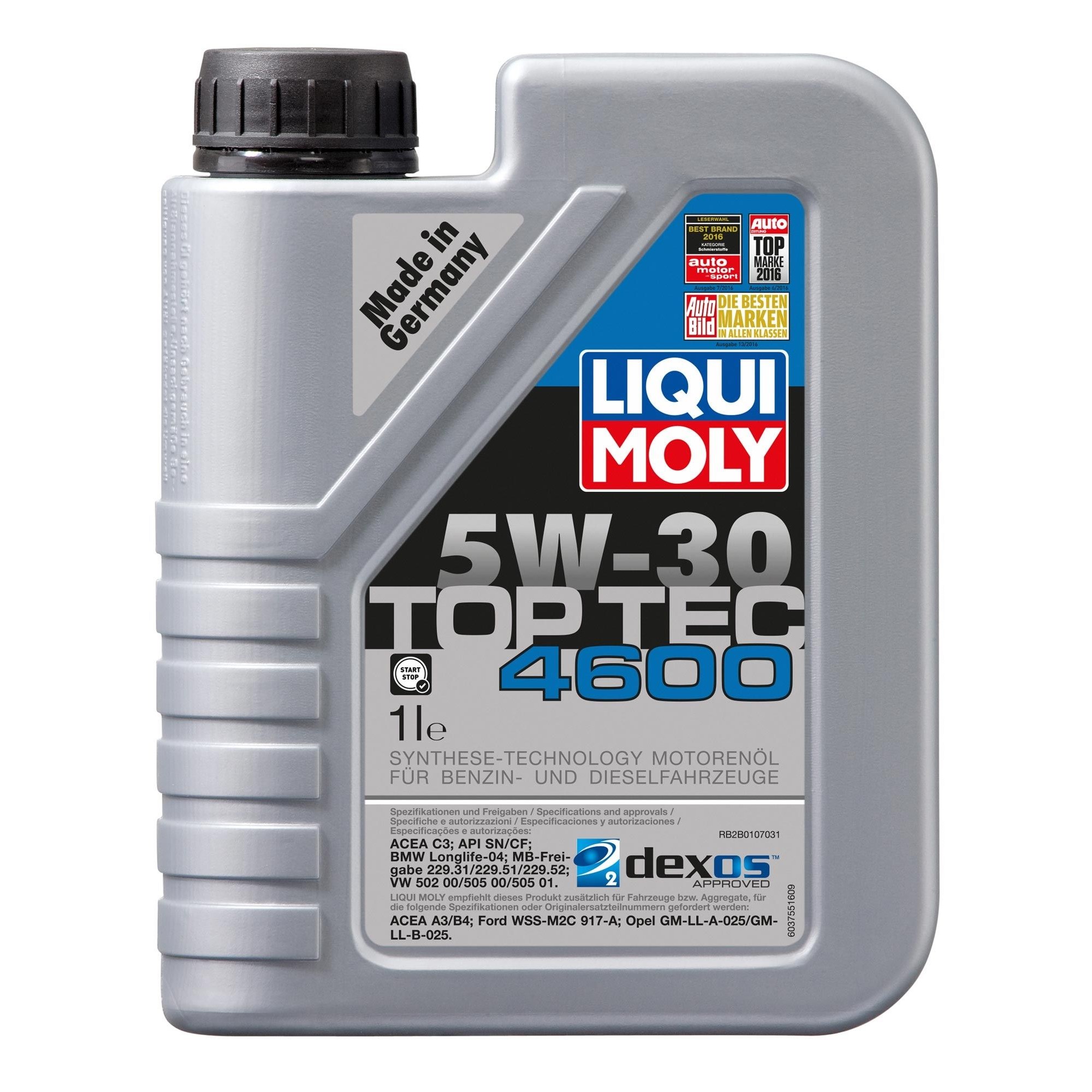 Слика на Моторно масло LIQUI MOLY Top Tec 4600 5W-30 3755 за Audi A3 (8V1) 2.0 TDI quattro - 184 коњи дизел