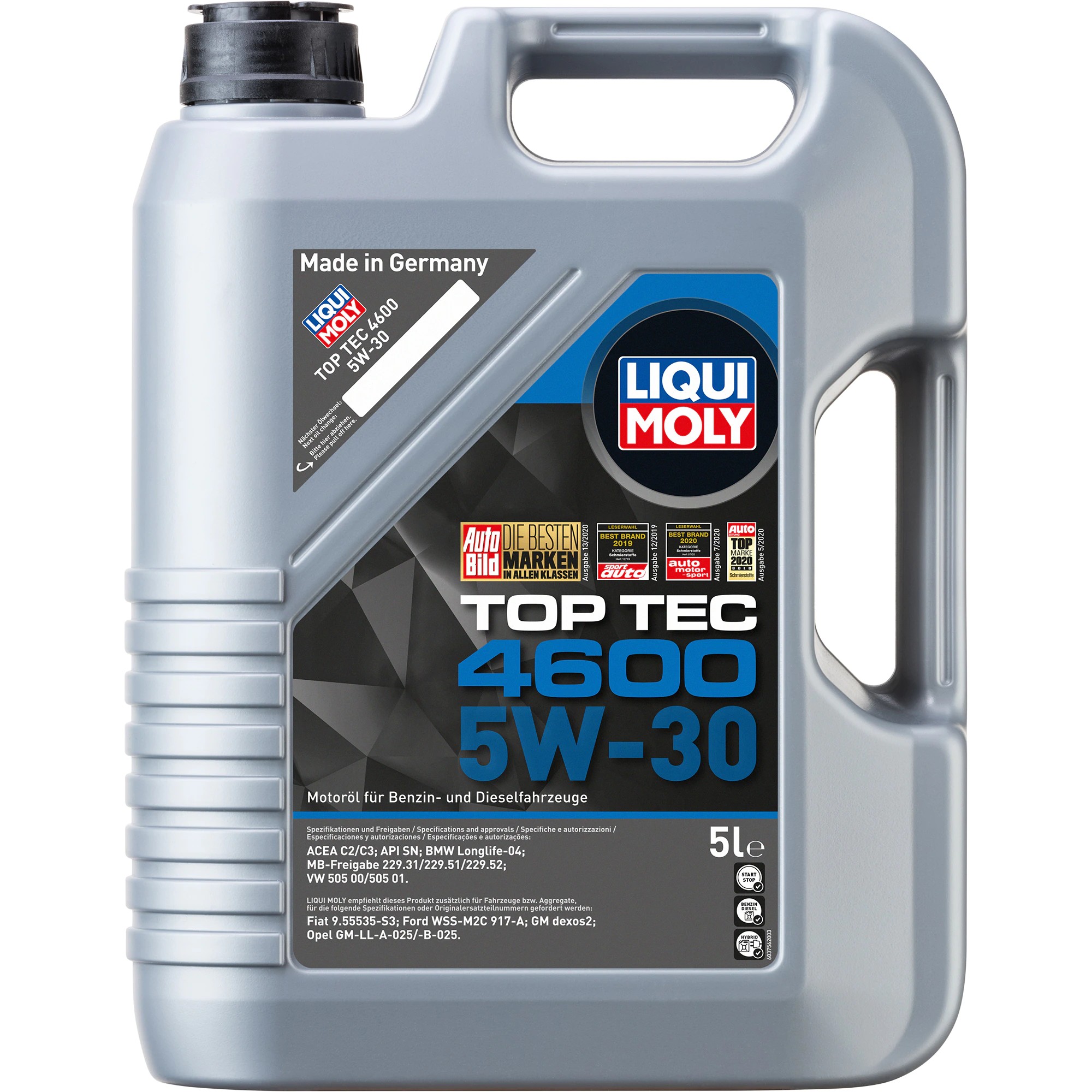 Слика на Моторно масло LIQUI MOLY Top Tec 4600 5W-30 3756 за мотор Aprilia Pegaso 650 - 49 коњи бензин