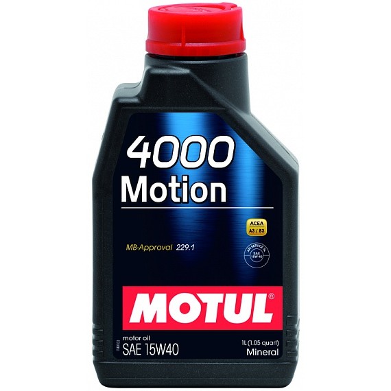 Слика на Моторно масло MOTUL 4000 MOTION 15W40 15W40 102815 за Audi 100 Sedan (44, 44Q, C3) 2.2 - 107 коњи бензин