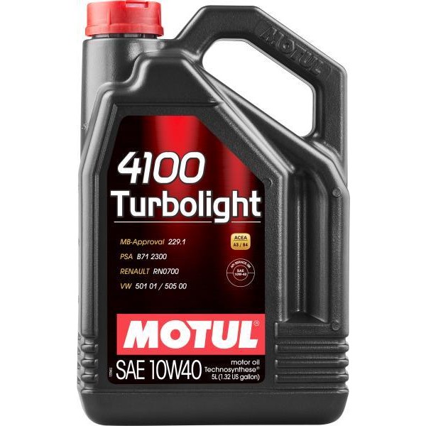 Слика на Моторно масло MOTUL 4100 TURBOLIGHT 10W40 10W40 100355 за Daihatsu Charade 4 G200,G202 1.3 - 60 коњи бензин