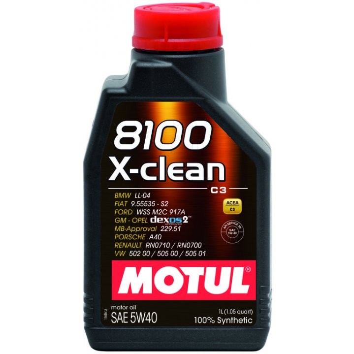 Слика на Моторно масло MOTUL 8100 X-CLEAN 5W40 5W40 102786 за мотор Aprilia RS 125 Extrema (SF) - 29 коњи горична смес