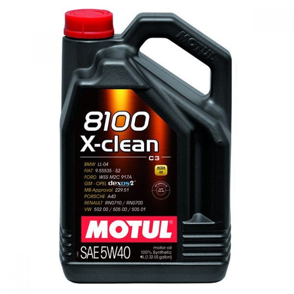 Слика на Моторно масло MOTUL 8100 X-CLEAN 5W40 5W40 104720 за мотор Aprilia SR 50 Netscaper CatCon. (MZ) - 4 коњи горична смес