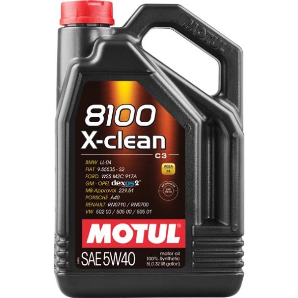 Слика на Моторно масло MOTUL 8100 X-CLEAN 5W40 5W40 109226 за камион MAN TGA 41.350, 41.360 FFD, FFDC, FFDRC - 350 коњи дизел