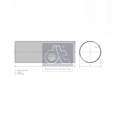 Слика на панцир цевка, издувен систем DT Spare Parts 1.12321 за камион Scania 3 Series 143 H/400 - 404 коњи дизел