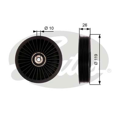 Слика на паразитна ролка, линиски ремен GATES DriveAlign® T36391 за Opel Astra K (B16) 1.6 CDTi (68) - 110 коњи дизел