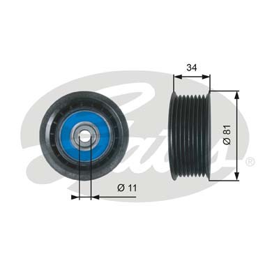 Слика на паразитна ролка, линиски ремен GATES DriveAlign® T36517 за камион Scania P,G,R,T Series P 310 - 54 коњи бензин