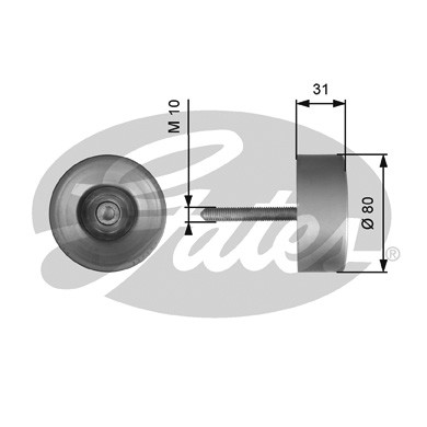 Слика на паразитна ролка, линиски ремен GATES DriveAlign® T36538 за Audi A4 Sedan (8K2, B8) 3.0 TFSI quattro - 272 коњи бензин