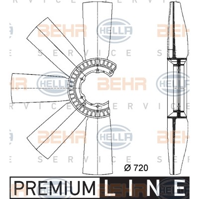 Слика на Перка, вентилатор за радиатор HELLA BEHR  SERVICE  PREMIUM LINE 8MV 376 733-091