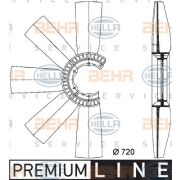 Слика 1 на перка, вентилатор за радиатор HELLA BEHR  SERVICE  PREMIUM LINE 8MV 376 733-091