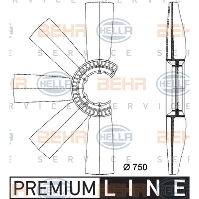 Слика на Перка, вентилатор за радиатор HELLA BEHR  SERVICE  PREMIUM LINE 8MV 376 733-161