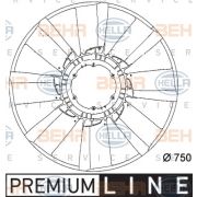 Слика 1 на перка, вентилатор за радиатор HELLA BEHR  SERVICE  PREMIUM LINE 8MV 376 757-101