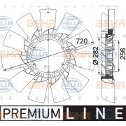 Слика 1 $на Перка, вентилатор за радиатор HELLA BEHR  SERVICE  PREMIUM LINE 8MV 376 757-491