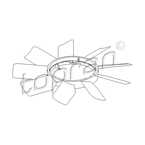 Слика на перка, вентилатор за радиатор TOPRAN 400 997 за Mercedes CLK Convertible (a208) 200 (208.435) - 136 коњи бензин