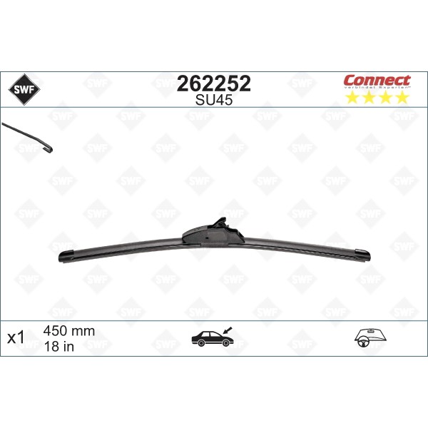 Слика на перо на брисач SWF ALTERNATIVE CONNECT UPGRADE 262252 за Fiat Doblo Cargo 223 1.9 JTD (223ZXE1A) - 100 коњи дизел